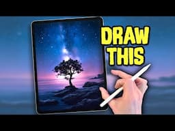 PROCREATE Landscape Drawing Tutorial STAR TREE in EASY STEPS