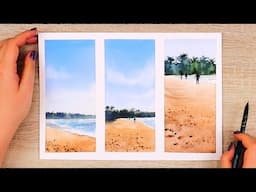 Landscape Watercolor Painting Tutorial for Beginners Step by Step - Summer Edition!