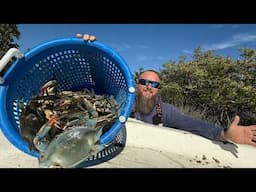 Winter Blue Crabbing in Florida! Maryland Style Cook | Catch Clean Cook