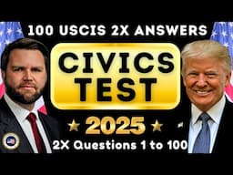 2025 US Citizenship 2x USCIS Official Questions 100 Civics Test, American Citizen Exam, Ciudadania