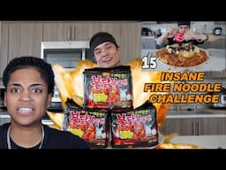 15 PACKS! MOST KOREAN FIRE NOODLES EVER EATEN IN 10 MIN. | 불닭 볶음면 도전 - (WHAT'S UP BRIE REACTION)