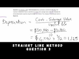 How to calculate Depreciation by month | Straight Line Method -  Question 3