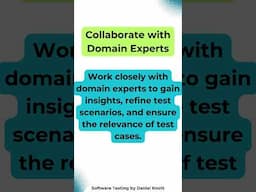 Collaborate with Domain Experts #softwaretesting #machinelearning