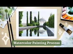 Botanical Garden Watercolor Painting Process | "Malaga Garden"