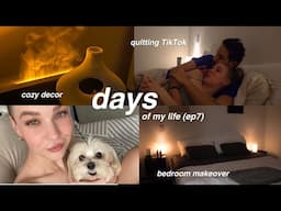 cozy apartment makeover, quitting TikTok, and 17k steps a day ▫️days of my life ep.7