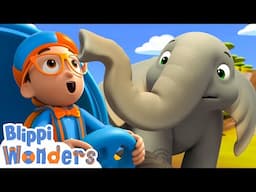 Blippi and D.BO's Trunk-tastic Adventure | Blippi Wonders📖Moonbug Kids Learning Corner