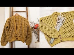 Crochet Textured Fall Cardigan