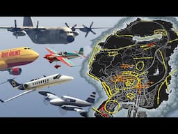 ALL scripted Plane routes over Los Santos | Story Mode/Single Player