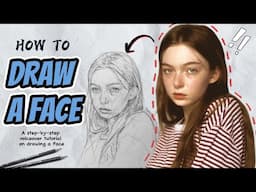 How to DRAW a GIRL'S Face - 3/4 Angle (FULL TUTORIAL)