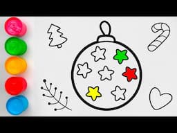 Christmas decorations drawing and coloring