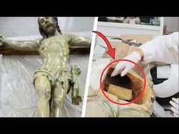 Woman Repairs Ancient Jesus Statue When She Realizes That Something Is Hidden Inside