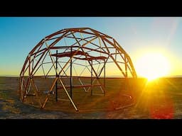 Building a Geodesic Dome that gets destroyed in a storm #geodesicdome #desertstorm #diydome