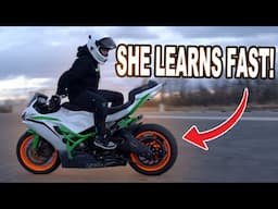 She Rode Her Street Bike Backwards!