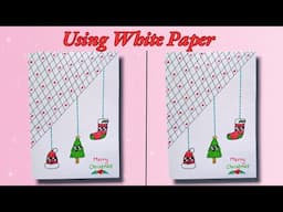 Easy & Beautiful WHITE PAPER Christmas Greeting Card | DIY Handmade Card Idea #merrychristmas