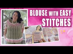 Blouse with simple and easy stitches / how to crochet - EASY AND FAST - BY LAURA CEPEDA