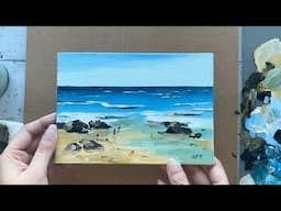 Loose Acrylic Beach Seascape Painting