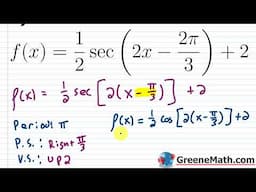 Graphing Secant and Cosecant with Transformations Practice Test Full Solutions