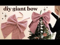 Easy Giant Bow Christmas Tree Topper ~ Step-By-Step Sewing Tutorial | DIY GIANT BOW