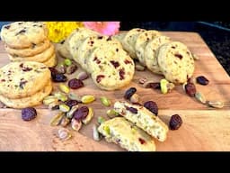 How to make Cranberry Pistachio Cookies shortbread, Soft, Crunchy & Chewy Best cookies  recipe ever