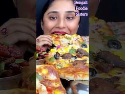 Eating Challenge pocket pizza, crispy baby corn, large size pizza #bengalifoodiesisters