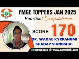 Score 170 FMGE Shinning Star Dr Wadae Kyrpangmi Shadap Siangshai