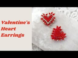 How To Make Seed Bead Heart Earrings. Valentine's heart earrings