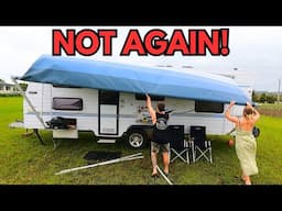 Don't let this happen to you! // caravanning in school holidays...