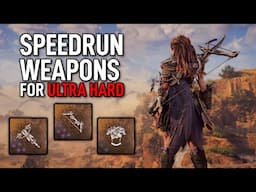 The Weapons used in Horizon Forbidden West Speedruns before the DLC