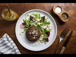 Portobello Mushroom Steaks with Red Beet Vinaigrette