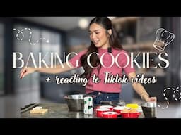 BAKING COOKIES + REACTING TO TIKTOK VIDEOS | Francine Diaz