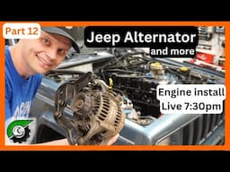 Jeep XJ 4.0 Engine Install LIVE Part 12: Alternator, Cap, Wires and more