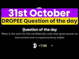 Dropee Answer Today | 31st October Dropper Question of the Day Answer