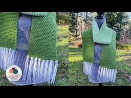 Red Heart Green Apple Transition Crochet Scarf