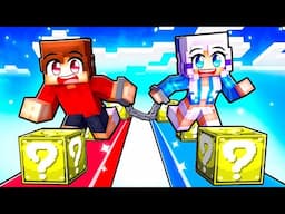 Handcuffed To MY CRAZY FAN GIRLS In Minecraft Lucky Block Race...