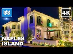 [4K]🎄Naples Island Christmas Lights in Long Beach California 2024 Night Walking Tour Vlog