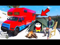 Franklin and  Shinchan Going To Road Trip with Camper VAN From Los Santos To North Yankton in GTA V