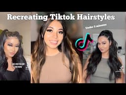 RECREATING TIKTOK HAIRSTYLES | EASY HAIRSTYLES UNDER 5 MINUTES