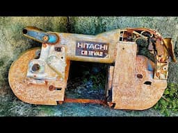 Full restoration hacksaw machine antique hitachi 3-phase hacksaw manufactured in 1990 capacity 2000W