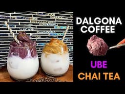 DALGONA COFFEE | 2 FLAVORS 3 MINUTES | Chai Tea & Ube | Whipped Coffee | Cloud Coffee