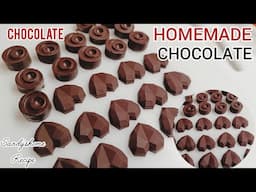 Homemade Chocolate Recipe/How To Make Chocolate For Valentine's Day.