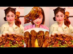 ASMR Spicy Chicken Feet with Steamed Bao Buns - Braised Duck Head Mukbang 중국먹방 - 큰한입고기 먹방