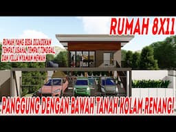 Desain rumah panggung ada ruang bawah tanah dan kolam renang tembus pandang unik!