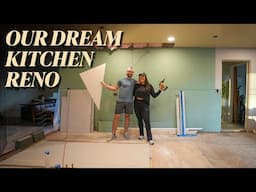 EP 3: Let's Hang Drywall! (and fix the hole in our floor...) | OUR DREAM KITCHEN RENOVATION