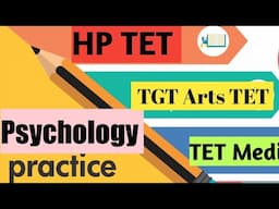 HP TET TGT JBT  Psychology section Previous year paper solved | HP TET TGT Preparation quality learn