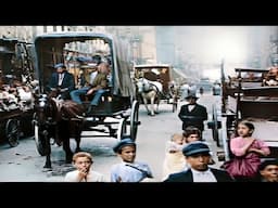 A Glimpse of New York 1910 in color [60fps, Remastered] w/sound design added