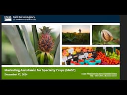 Marketing Assistance for Specialty Crops (MASC) Stakeholder Webinar