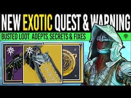 Destiny 2: NEW EXOTIC QUEST & LOOT WARNING! Patch Coming, Banned Loot, Secret Drops, New Catalysts