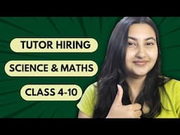 💥Tutor hiring  | Freshers eligible | Teach maths and science | Earn upto 25k per month💸