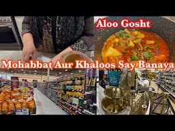 Aloo Gosht Recipe | Mini Grocery Vlog At Metro Ramadan Decorations Mil Gai