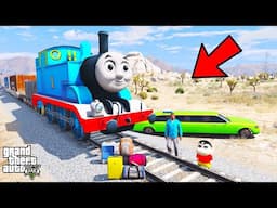 Franklin and Shinchan Start A journey in Train for Enjoy & Fishing in GTA V